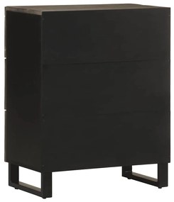 Aparador preto 60x33x75 cm madeira de mangueira maciça