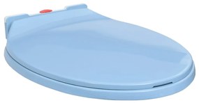 vidaXL Tampo sanita oval fecho suave e remoção rápida azul