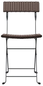 Cadeiras de bistrô dobráveis 8 pcs vime PE e aço castanho