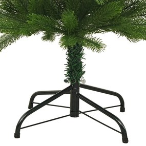 Árvore de Natal artificial fina com suporte PE 180 cm