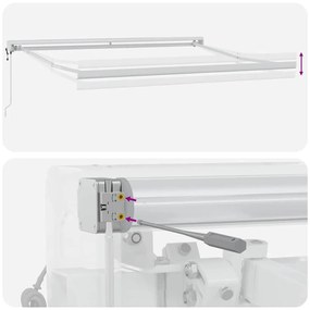 Toldo Retrátil Automático Listrado Vermelho e Branco 350x250 cm