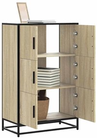 vidaXL Armário alto 68x35x106,5 cm madeira e metal carvalho sonoma