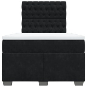 Cama boxspring com colchão 120x190 cm veludo preto