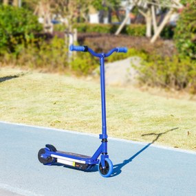 Trotinete Elétrica para Crianças Máx. 10 km/h Motor 80 W Autonomia Máxima 8 km Trotinete com Luzes LED Travão Traseiro 76x46x93 cm Azul