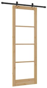 Porta Deslizante vidaXL com Conjunto de Hardware 83x232 cm Madeira Mac