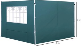 2 Paredes Laterais para Tenda 3x3 m Parede Lateral de Substituição de