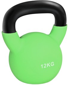 HOMCOM Peso Fundido 12kg Verde Neoprene Treino Musculação Antiderrapante Durável | Aosom Portugal