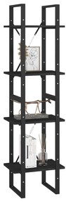 Estante com 4 prateleiras 40x30x140 cm pinho maciço preto
