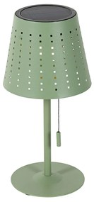 Candeeiro de mesa exterior verde c/ LED recarregável e solar 3 níveis de luminosidade - Ferre Design