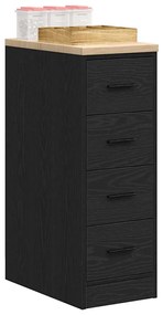 Armário de arrumação de garagem Preto 30x51x85 cm