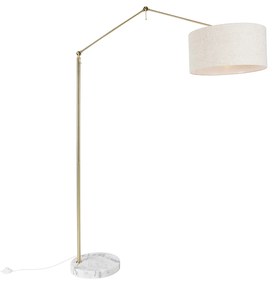 Candeeiro de pé dourado com abajur cinzento claro 50 cm ajustável - Editor Design,Moderno