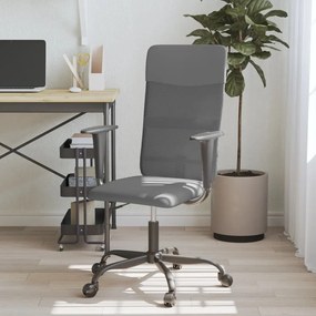 vidaXL Cadeira escritório tecido malha/couro art. regulável cinza