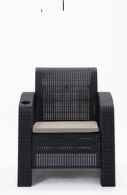 Conjunto de Lounge de Jardim Olimpos com 2 Poltronas e Mesa de Centro