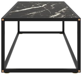 Mesa de centro 120x50x35 cm preto com vidro mármore preto