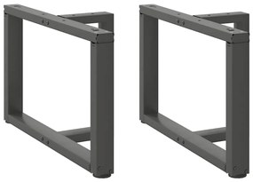vidaXL Pés para mesa de centro em forma de T, 2 peças, antracite, 70x25x(42-43) cm, aço