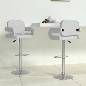 vidaXL Bancos de bar 2 pcs couro artificial branco