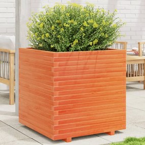 Vaso/floreira de jardim 70x70x72,5 cm pinho maciço castanho mel