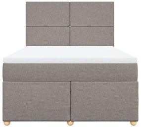 Cama com molas/colchão 140x190 cm tecido castanho-acinzentado