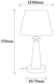 Candeeiro de Mesa Pardo – Antique – 30 cm x 55 cm