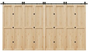 Kit de ferragens para porta deslizante 400 cm aço preto