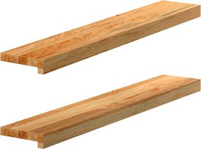 vidaXL Soleiras da janela 2 pcs 90x15x2 cm carvalho castanho-claro