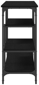 Mesa de Consola vidaXL Preto Carvalho 100x35x75 cm Madeira Engenharia
