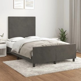 Estrutura de cama sem colchão 120x190 cm Veludo cinza escuro