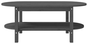 Mesa de centro 110x55x45 cm madeira de pinho maciça cinzento