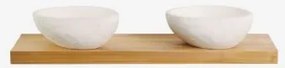 Conjunto De Móvel De Casa De Banho Dupla Suspensa 120x45 Cm Em Madeira De Teca Venetian 2 X Irregular Em Cimento Branco ↔︎40 Cm Fedro & Madeira De Tec