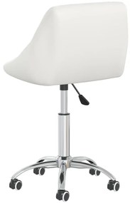 Cadeiras de jantar giratórias 6 pcs couro artificial branco