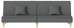 Sofá-cama tecido cinzento-escuro