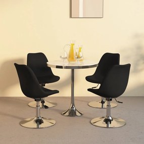Cadeiras de jantar giratórias 4 pcs tecido preto