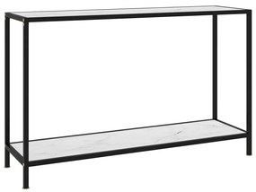 Mesa consola 120x35x75 cm vidro temperado branco
