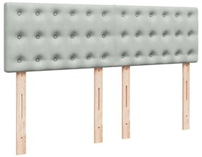 Estrutura de cama otomana com colchão 140x190 cm cinzento claro
