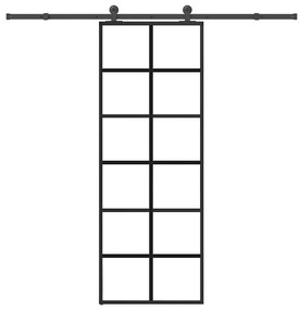 vidaXL Porta deslizante c/ conj. ferragens 76x205cm vidro ESG/alumínio