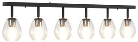 Luz de Teto com Abajur de Vidro Ajustável em Antracite E27