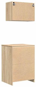 Armários de garagem 2pcs derivados de madeira carvalho sonoma