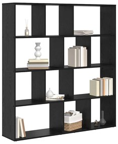 Gabinete de Livros Carvalho preto 132 x 29 x 141.5 cm
