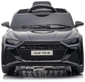 Audi RS6 Carro elétrico infantil12v12v, módulo de música, assento de couro, pneus de borracha EVA Preto