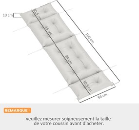 Almofada grossa para espreguiçadeira  (NÃO INCLUIDAS), 190 x 56 x 10 cm, UPF20+, colchão para espreguiçadeira com seis presilhas, cinzento claro