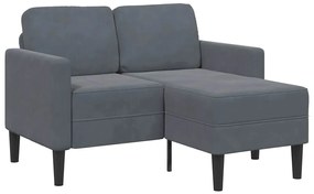 vidaXL Sofá 2 lugares com Chaise em L 125 cm veludo cinzento-escuro