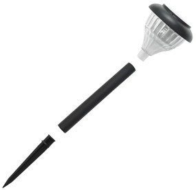 Luzes solares p/ caminhos c/ espigões 4 pcs branco quente e RGB