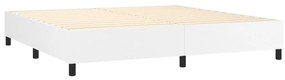 Estrutura de cama 200x200 cm couro artificial branco