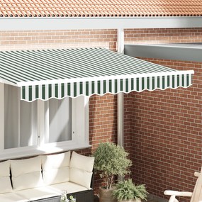 vidaXL Valance para Toldo para Estrutura de 3 m Verde e Branco 2.8 x 0.2 m