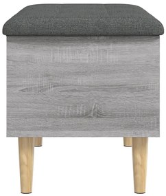 Banco de arrumação 62x42x46cm derivados madeira cinzento sonoma