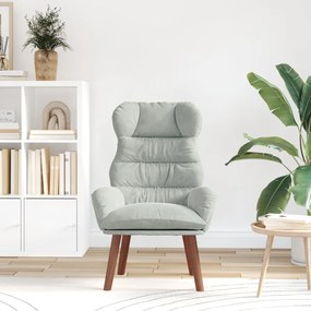 Poltrona Relaxante Veludo Cinza Claro
