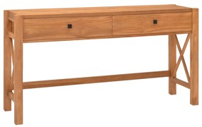 vidaXL Secretária com 2 gavetas 140x40x75 cm madeira de teca