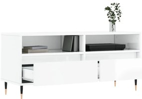 Móvel p/ TV 100x34,5x44,5 cm derivados madeira branco brilhante