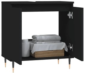 Armário de casa de banho 58x33x60 cm derivados madeira preto