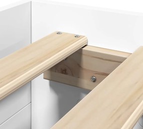 Estrutura de cama 90x200 cm derivados de madeira branco